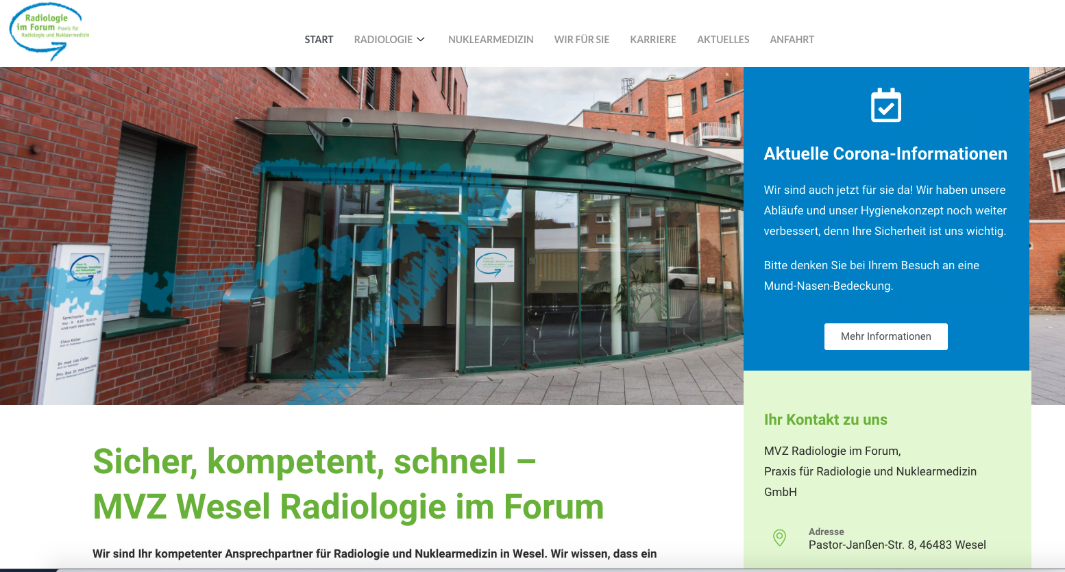 Mehr über den Artikel erfahren MVZ Radiologie im Forum mit neuer Website